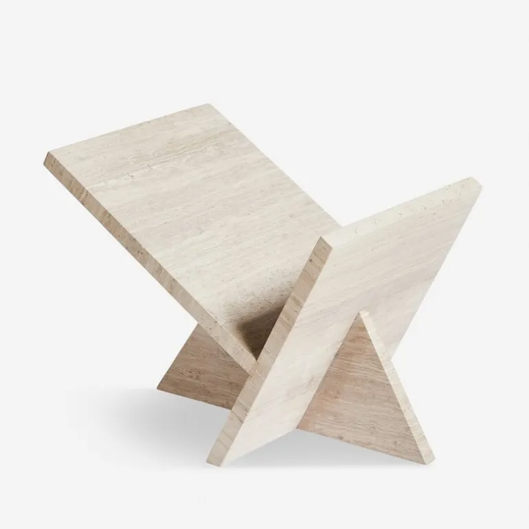 Woud Mountain tidningsställ, grå travertin