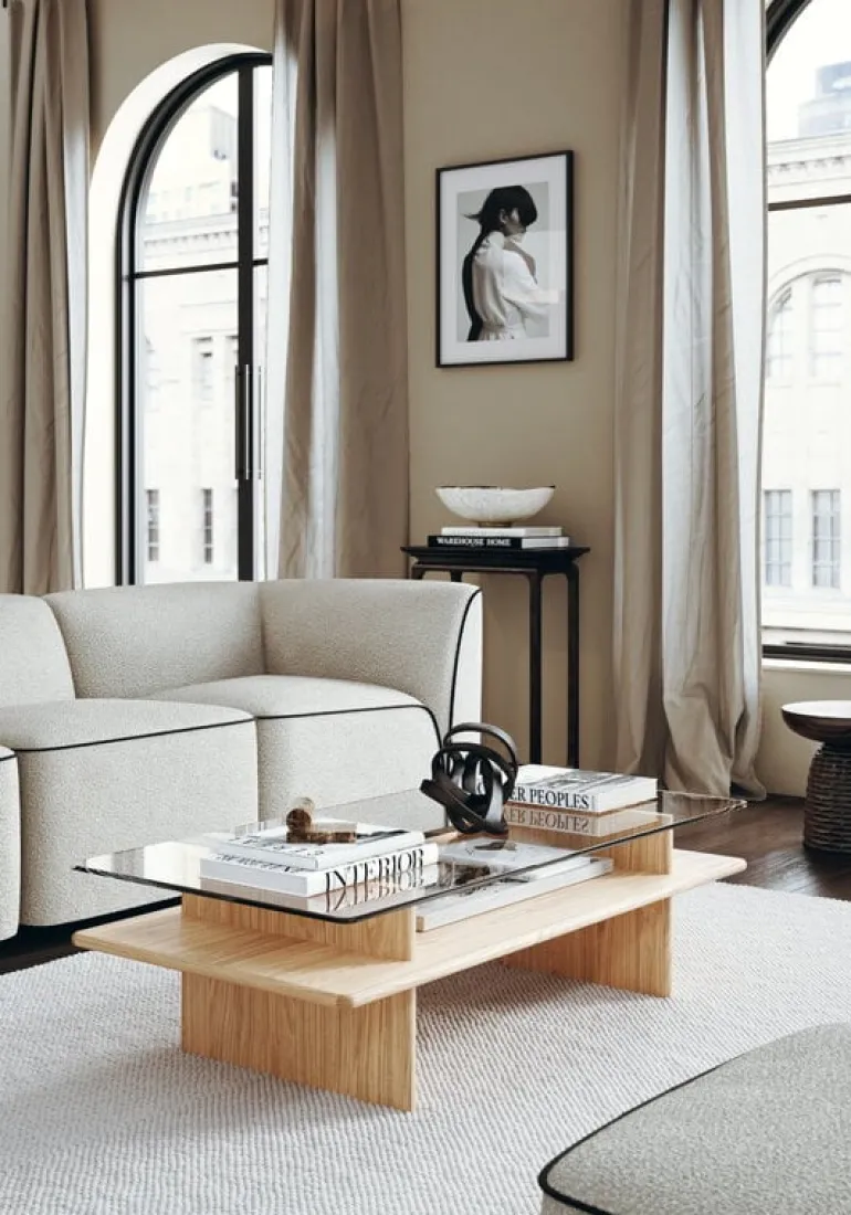 Woud Parallel soffbord, 60 x 120 cm, vitlackad ek