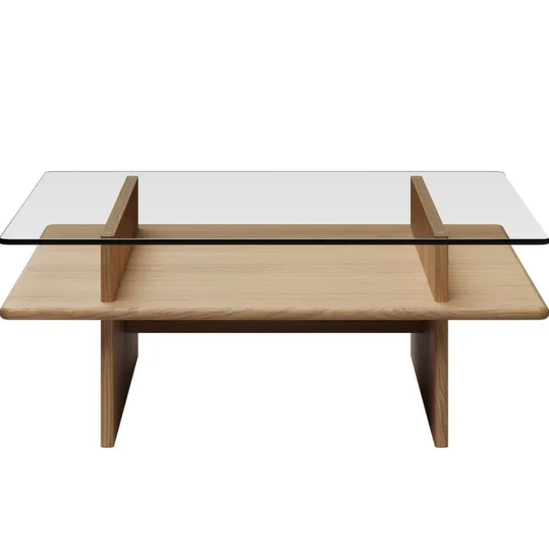 Woud Parallel soffbord, 90 x 90 cm, vitlackad ek