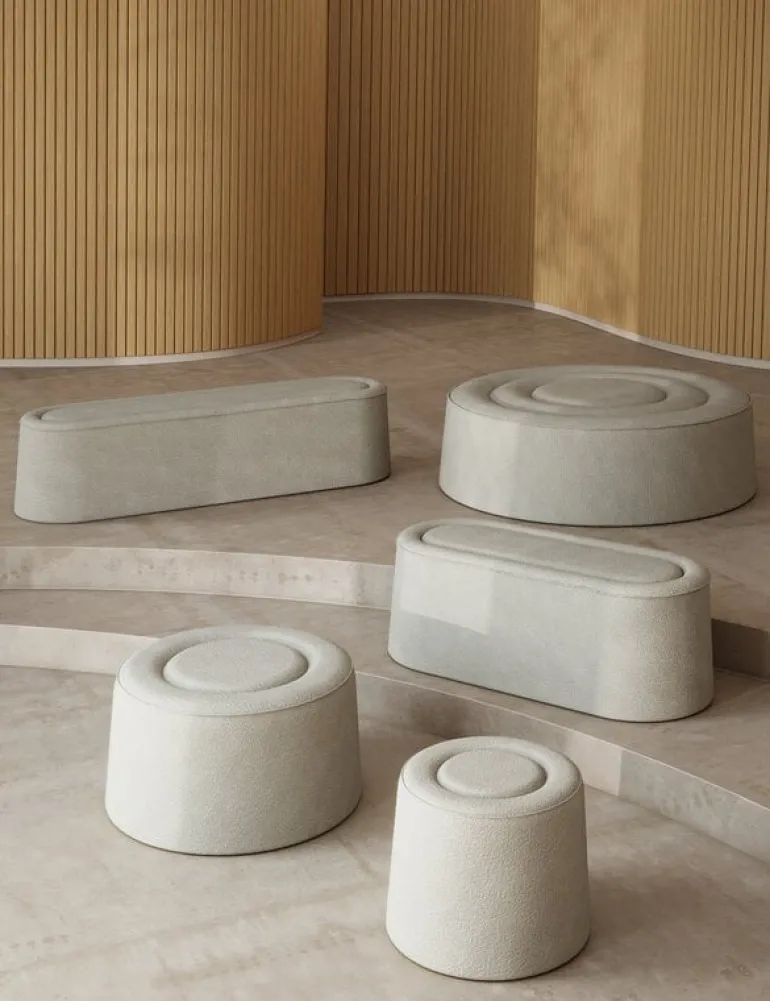 Woud Praline sittpuff/fotpall, 78 cm, Alpine 01 Natural