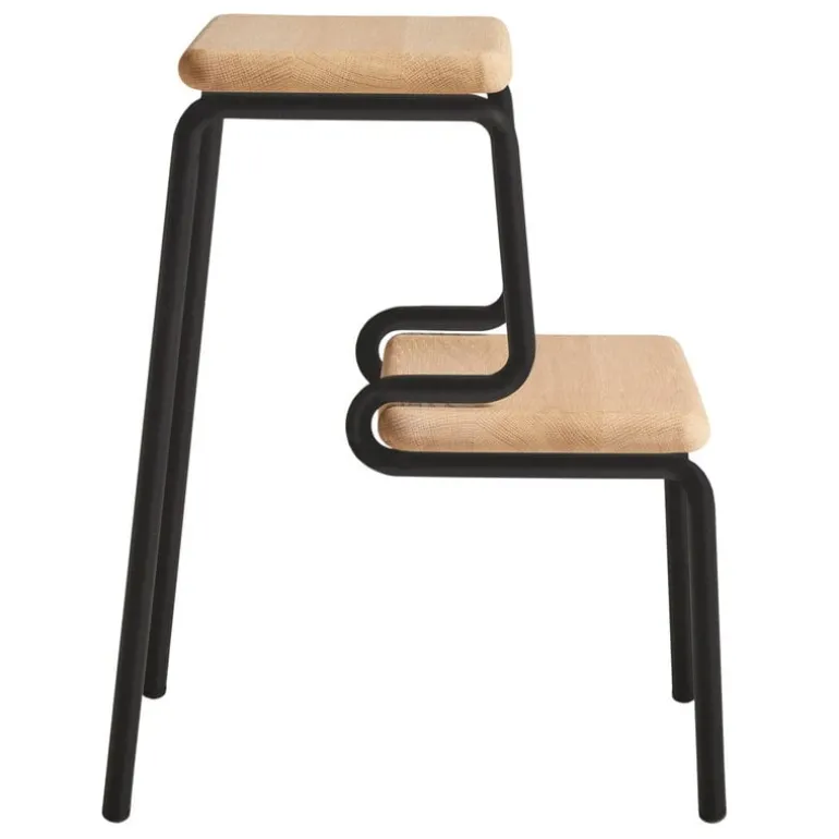 Woud Slalom stegpall, vitlackerad ek