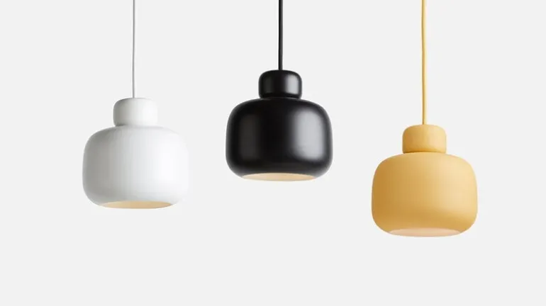 Woud Stone liten pendellampa, svart