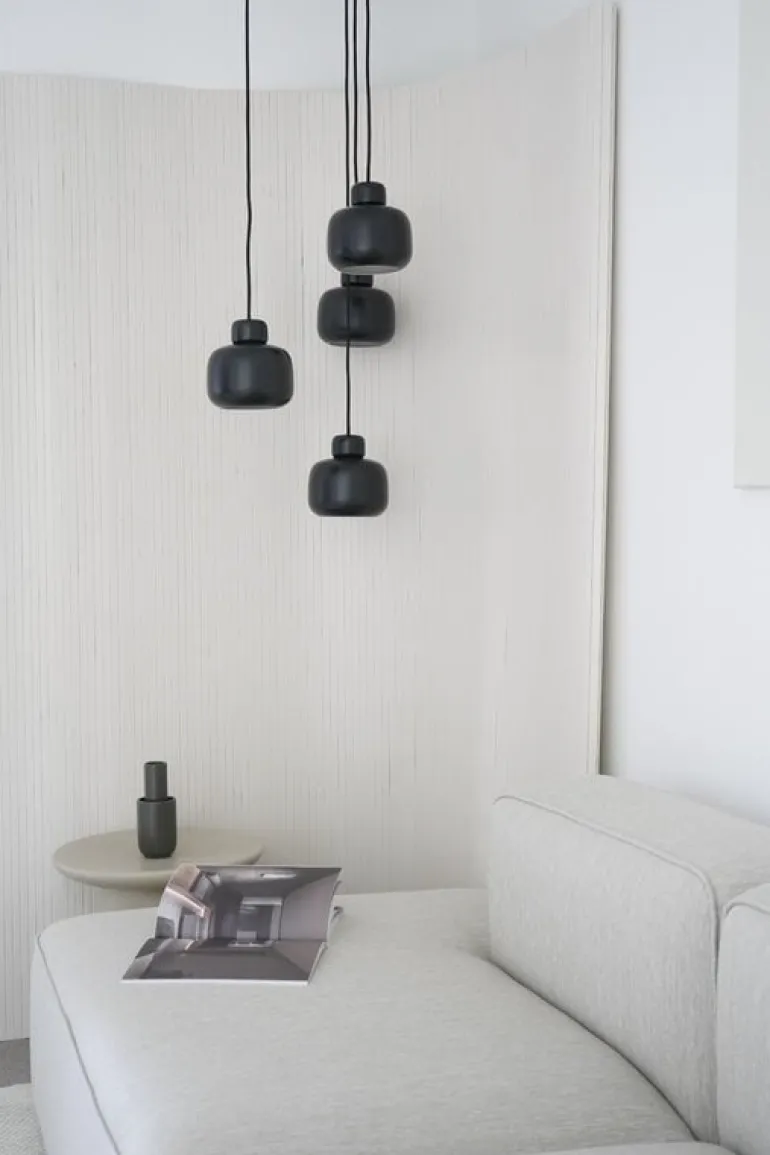 Woud Stone liten pendellampa, svart