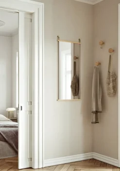 Woud Suspended spegel, 50 x 114 cm, vitlackad ek - mässing