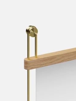 Woud Suspended spegel, 50 x 114 cm, vitlackad ek - mässing