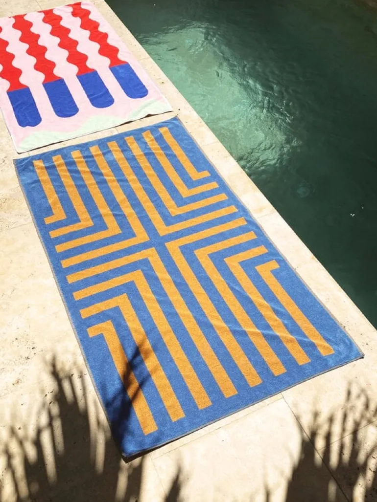 ZigZagZurich Santa Monica XL handduk, 100 x 180 cm, flerfärgad