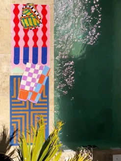 ZigZagZurich Santa Monica XL handduk, 100 x 180 cm, flerfärgad